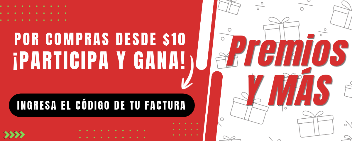 Participa por premios y más al ingresar el código de tu factura en compras desde diez dólares.